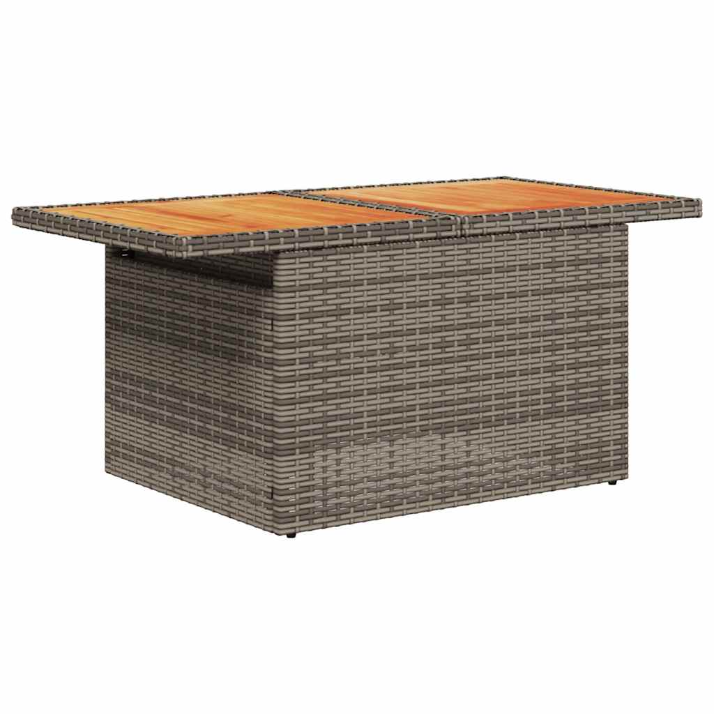vidaXL Salon de jardin avec coussins 7 pcs gris résine tressée acacia - Image 6