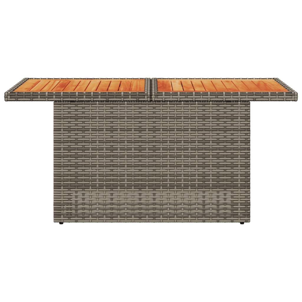 vidaXL Table de jardin gris 100x55x73 cm résine tressée et bois acacia - Image 5
