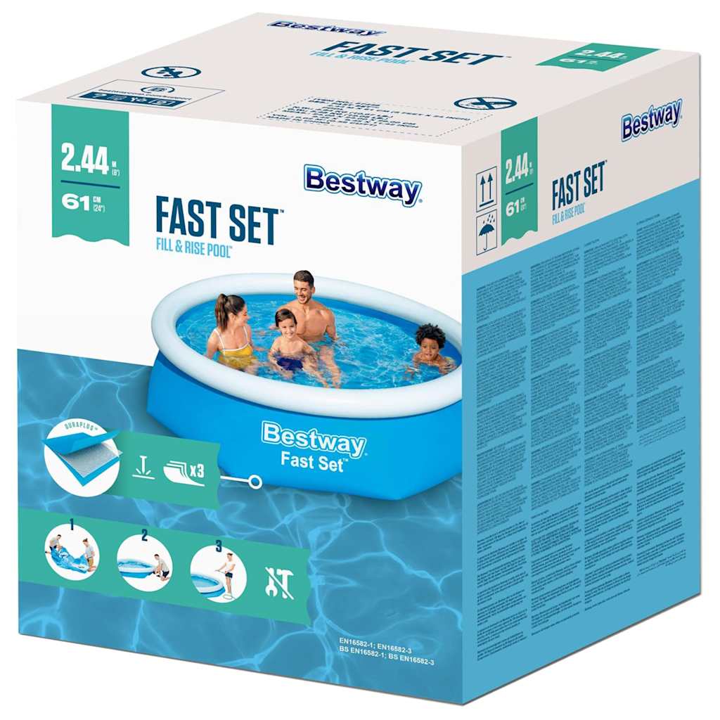 Bestway Piscine gonflable ronde 244x61 cm 57265 - Image 5