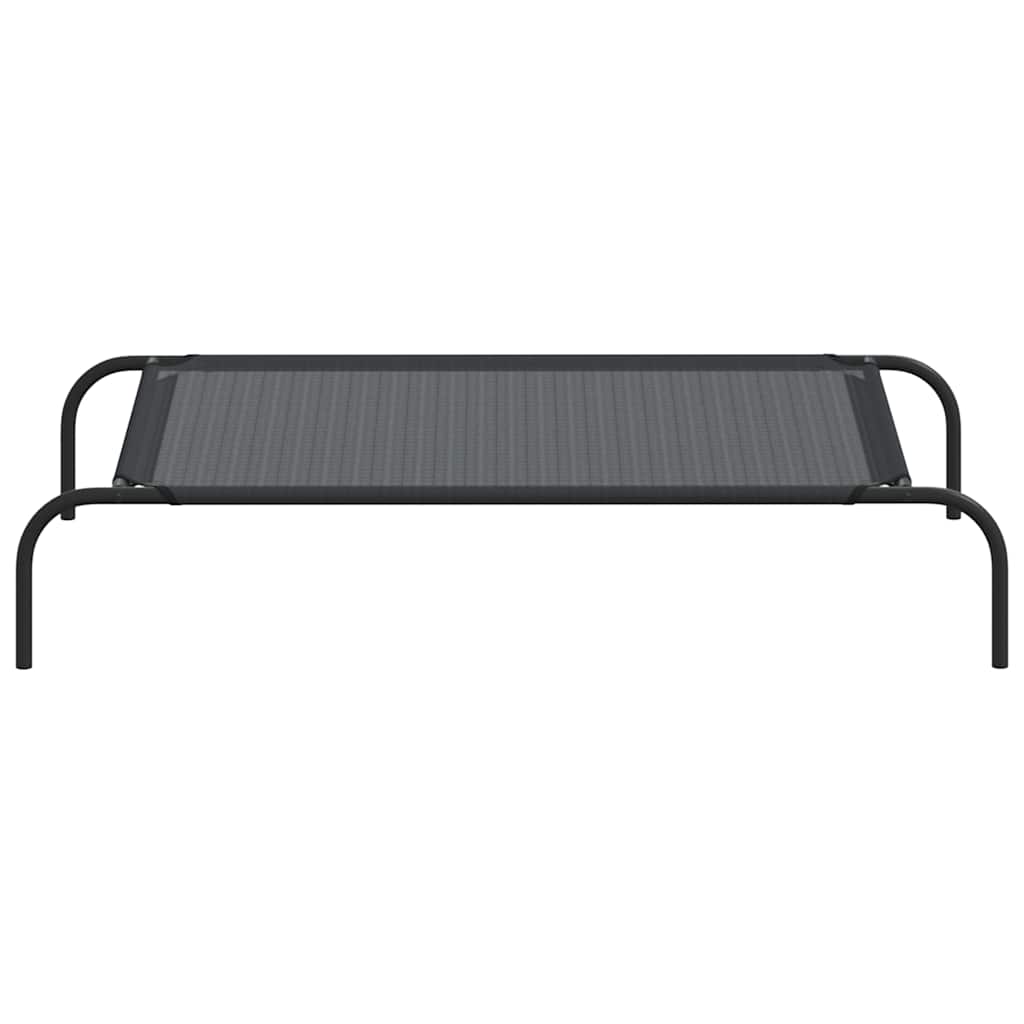 vidaXL Lit surélevé pour chien Noir L Textilène - Image 4