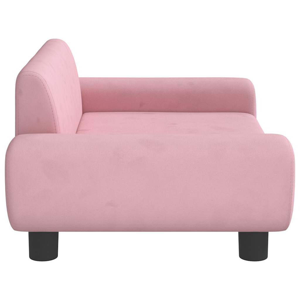 vidaXL Lit pour chien rose 70x45x33 cm velours - Image 4