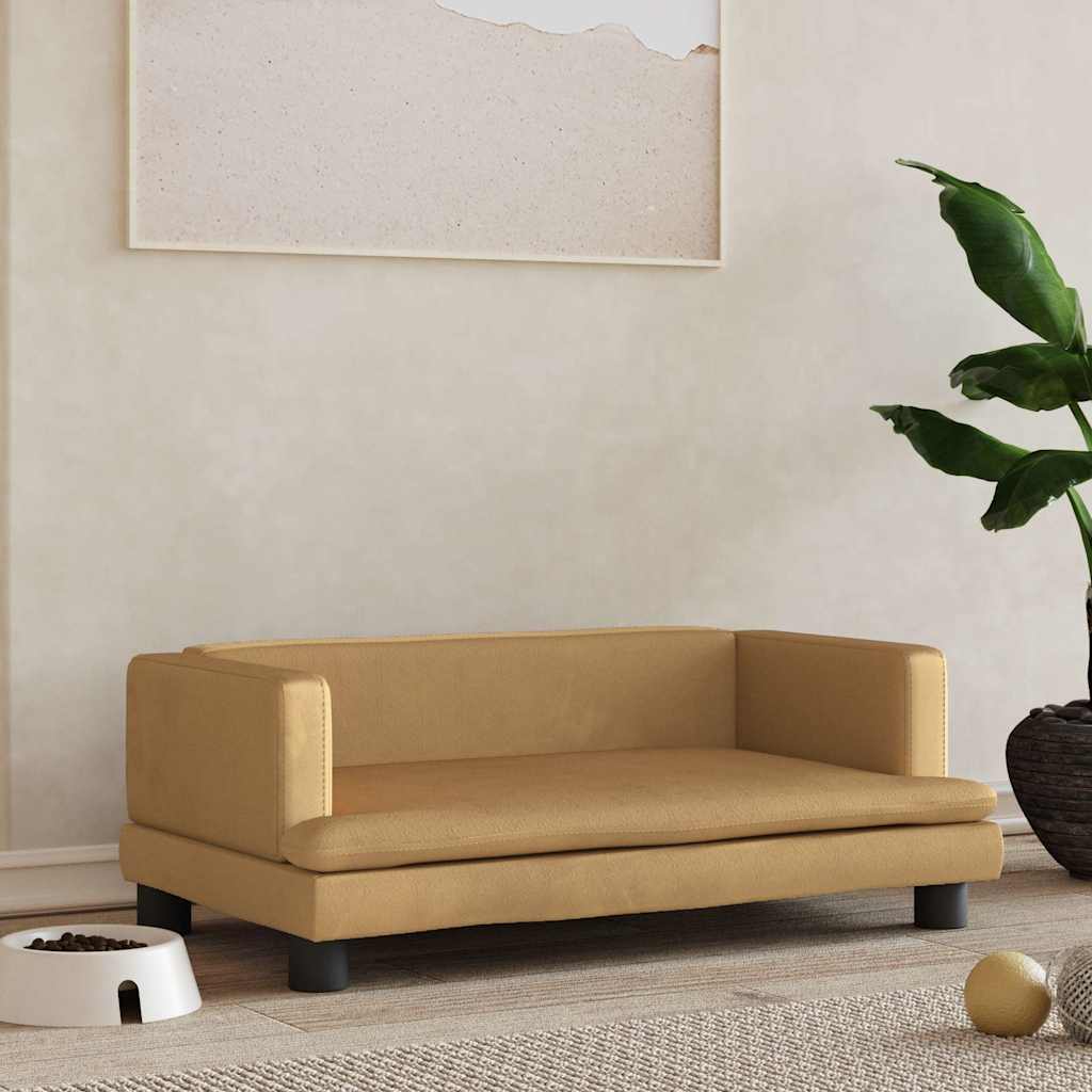 vidaXL Lit pour chien marron 80x45x30 cm velours