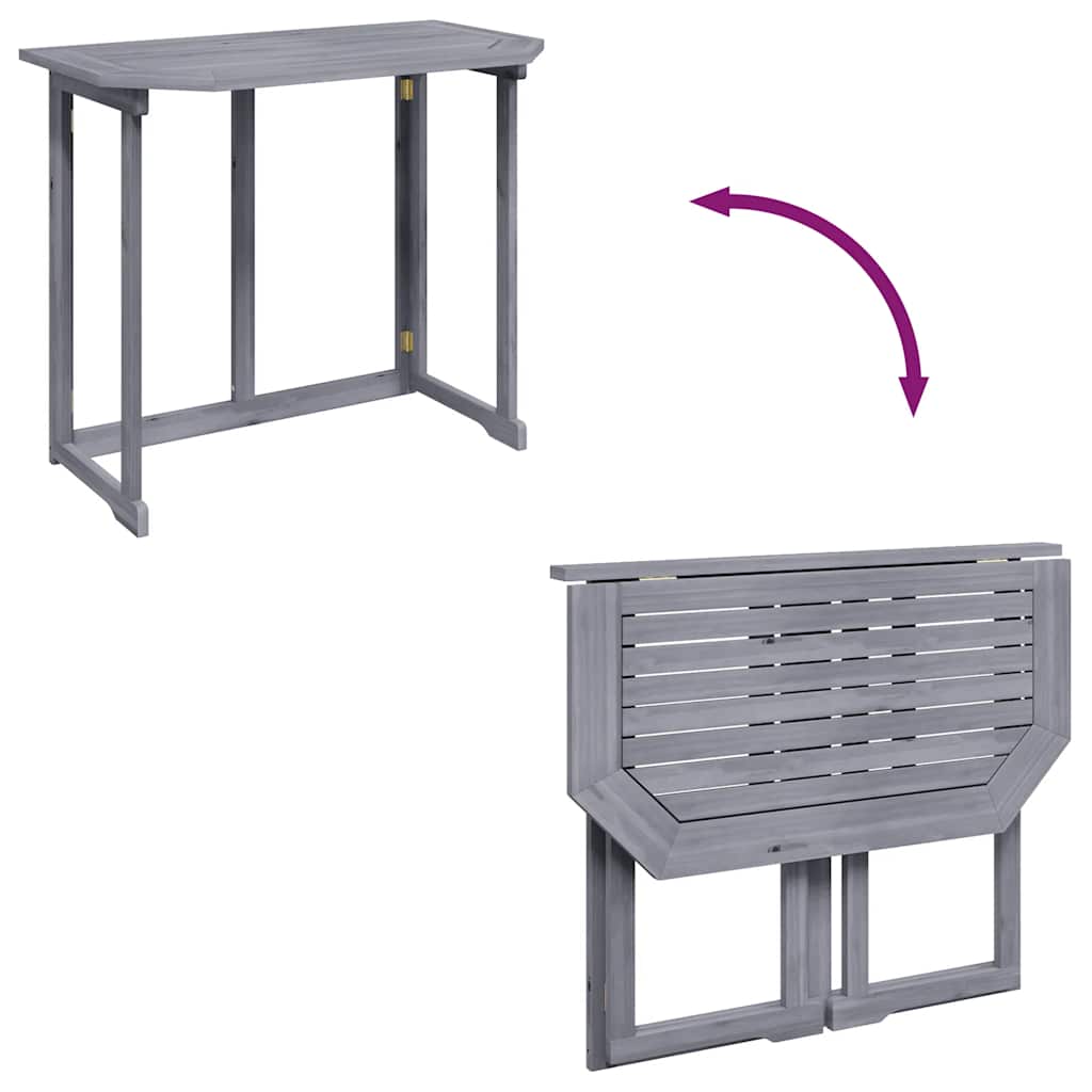 vidaXL Table pliable de balcon 90x50x74 cm Bois d'acacia massif - Image 6