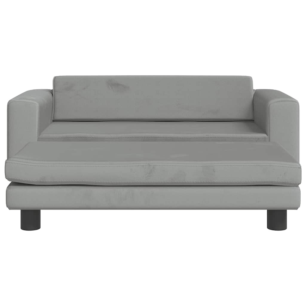 vidaXL Lit pour chien avec extension gris clair 100x50x30 cm velours - Image 3