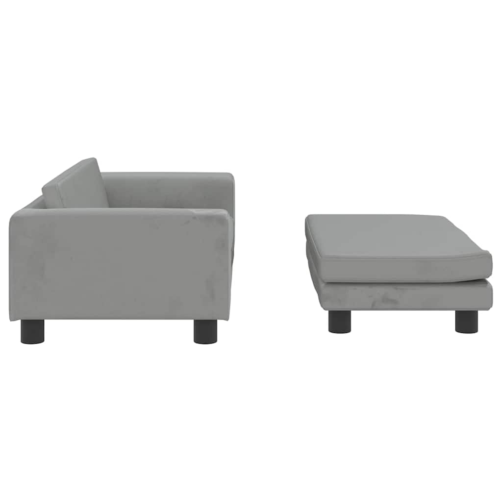 vidaXL Lit pour chien avec extension gris clair 100x50x30 cm velours - Image 4