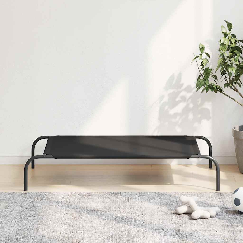 VidaXL Lit surélevé pour chien noir 110x65x20 cm tissu oxford et acier