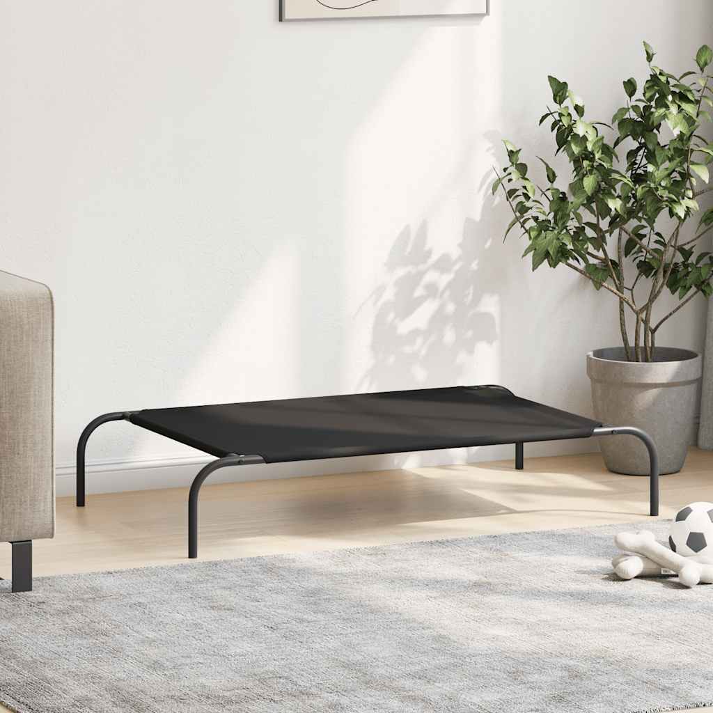 VidaXL Lit surélevé pour chien noir 110x65x20 cm tissu oxford et acier - Image 3