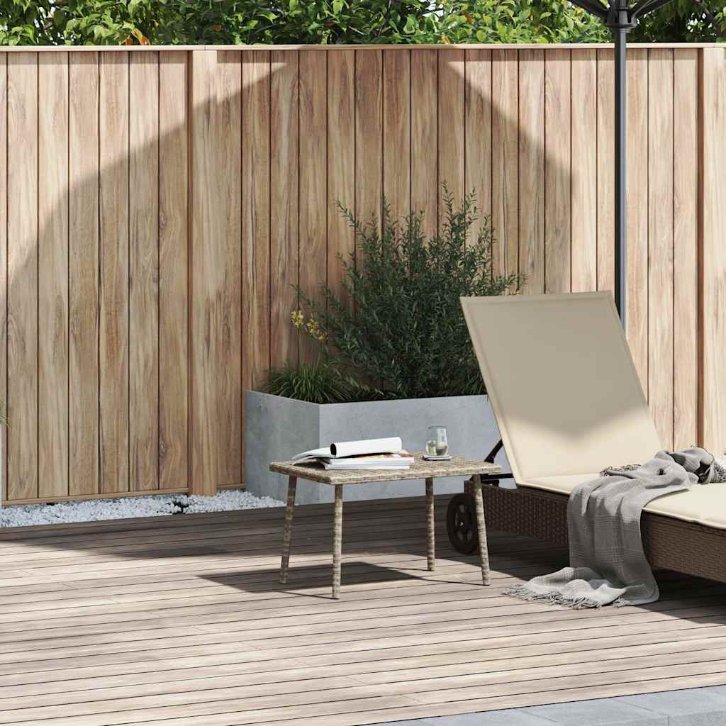 VidaXL Table basse de jardin rectangulaire gris clair résine tressée