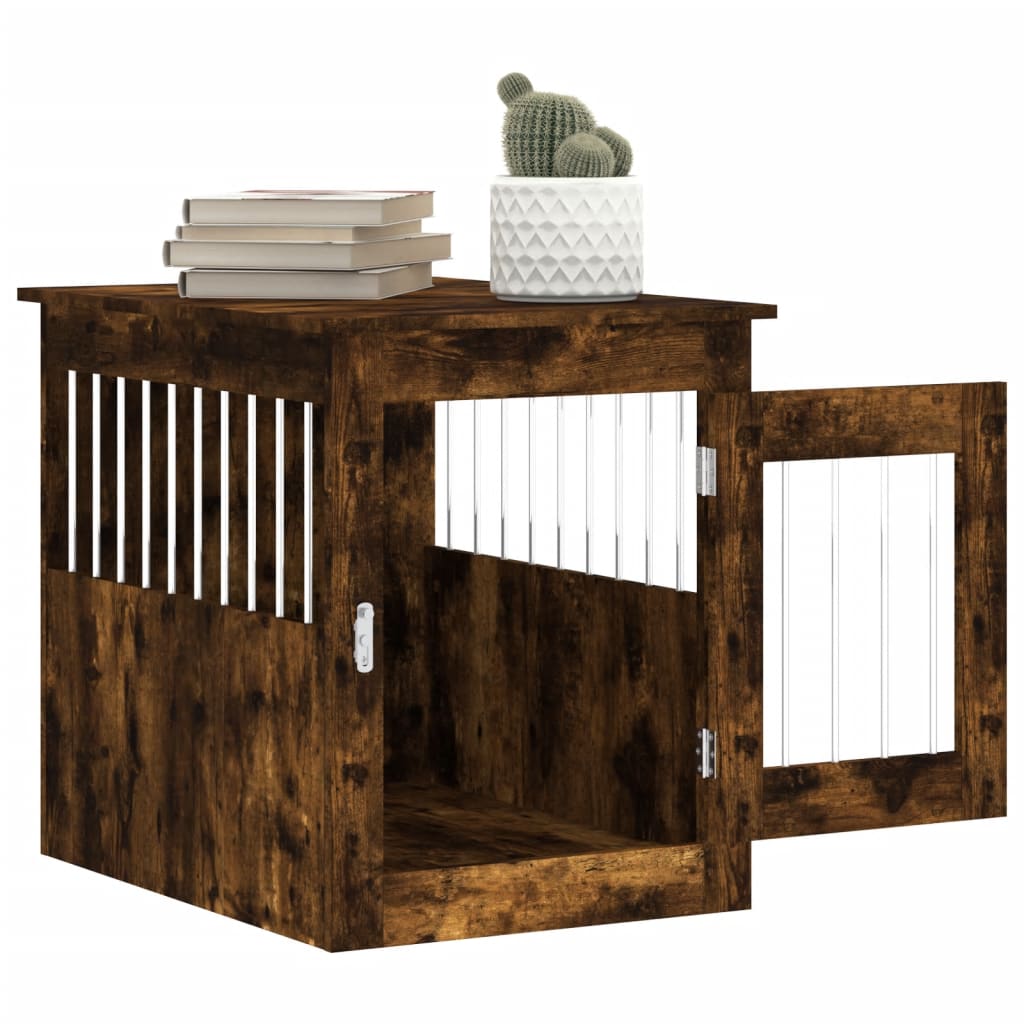 vidaXL Meuble de cage pour chiens chêne fumé 55x75x65 cm - Image 5