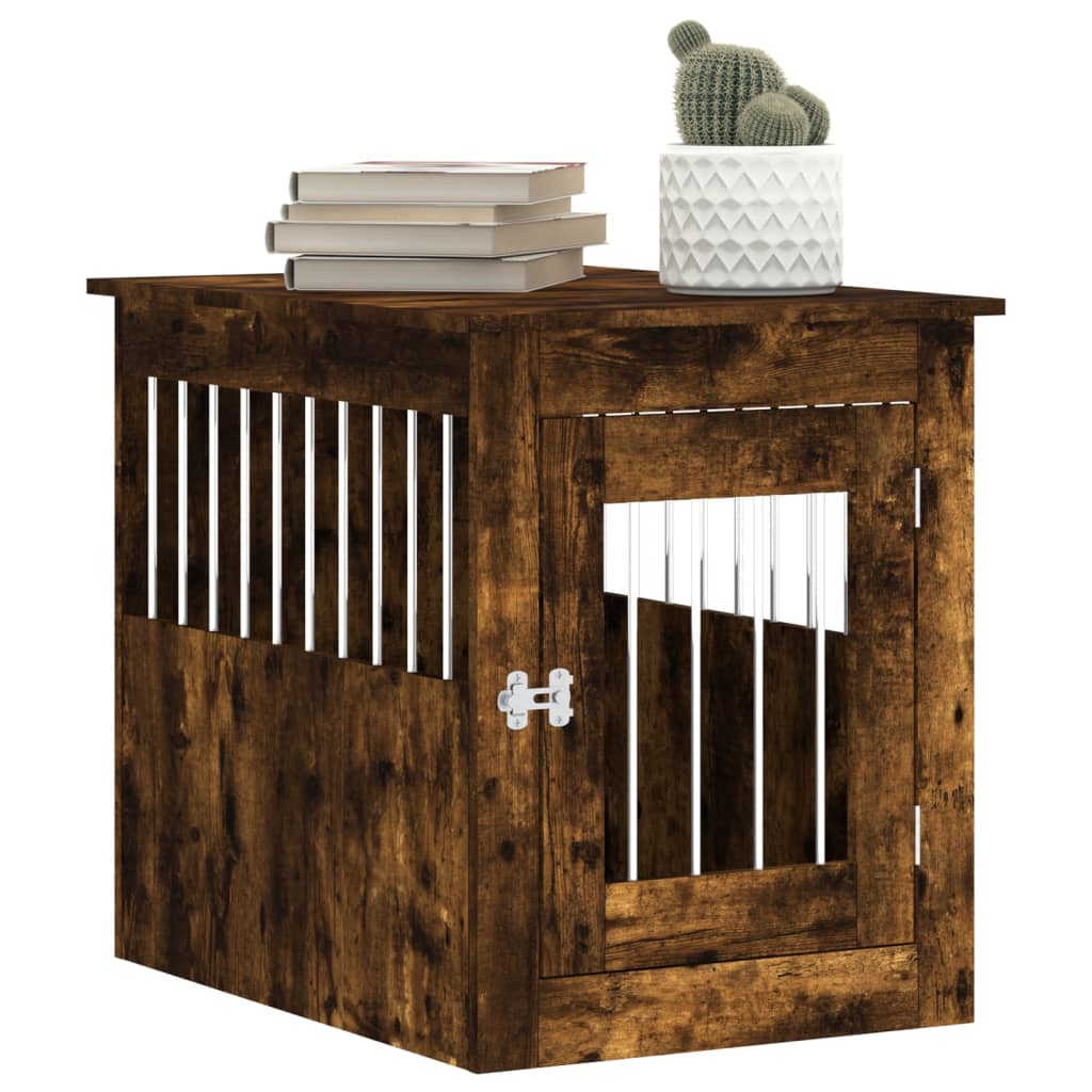 vidaXL Meuble de cage pour chiens chêne fumé 55x75x65 cm - Image 4