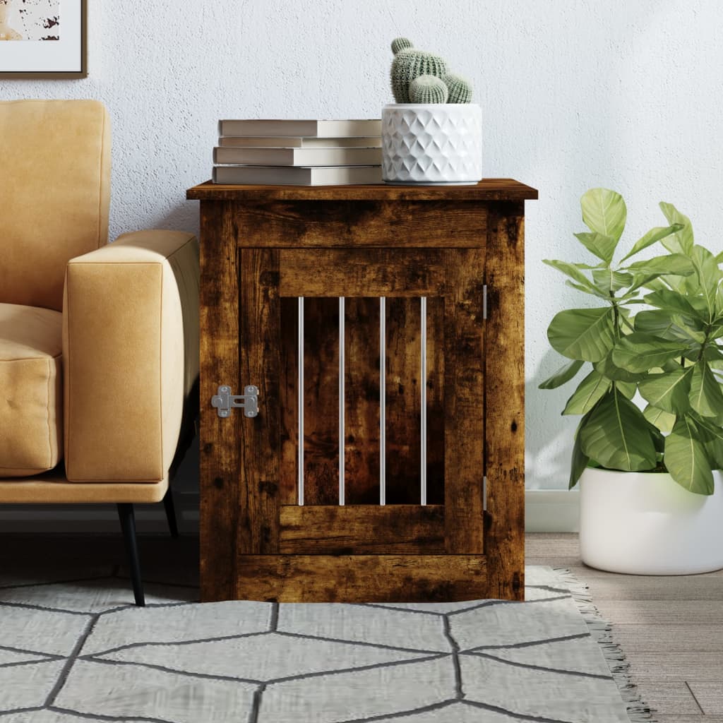 vidaXL Meuble de cage pour chiens chêne fumé 55x75x65 cm - Image 3