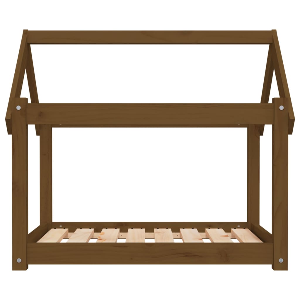 vidaXL Lit pour chien Marron miel 81x60x70 cm Bois de pin solide - Image 5