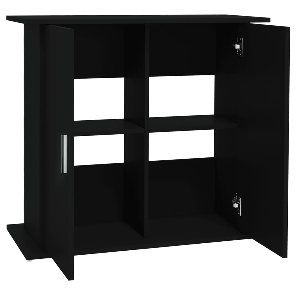 vidaXL Support pour aquarium noir 81x36x73 cm bois d'ingénierie - Image 6