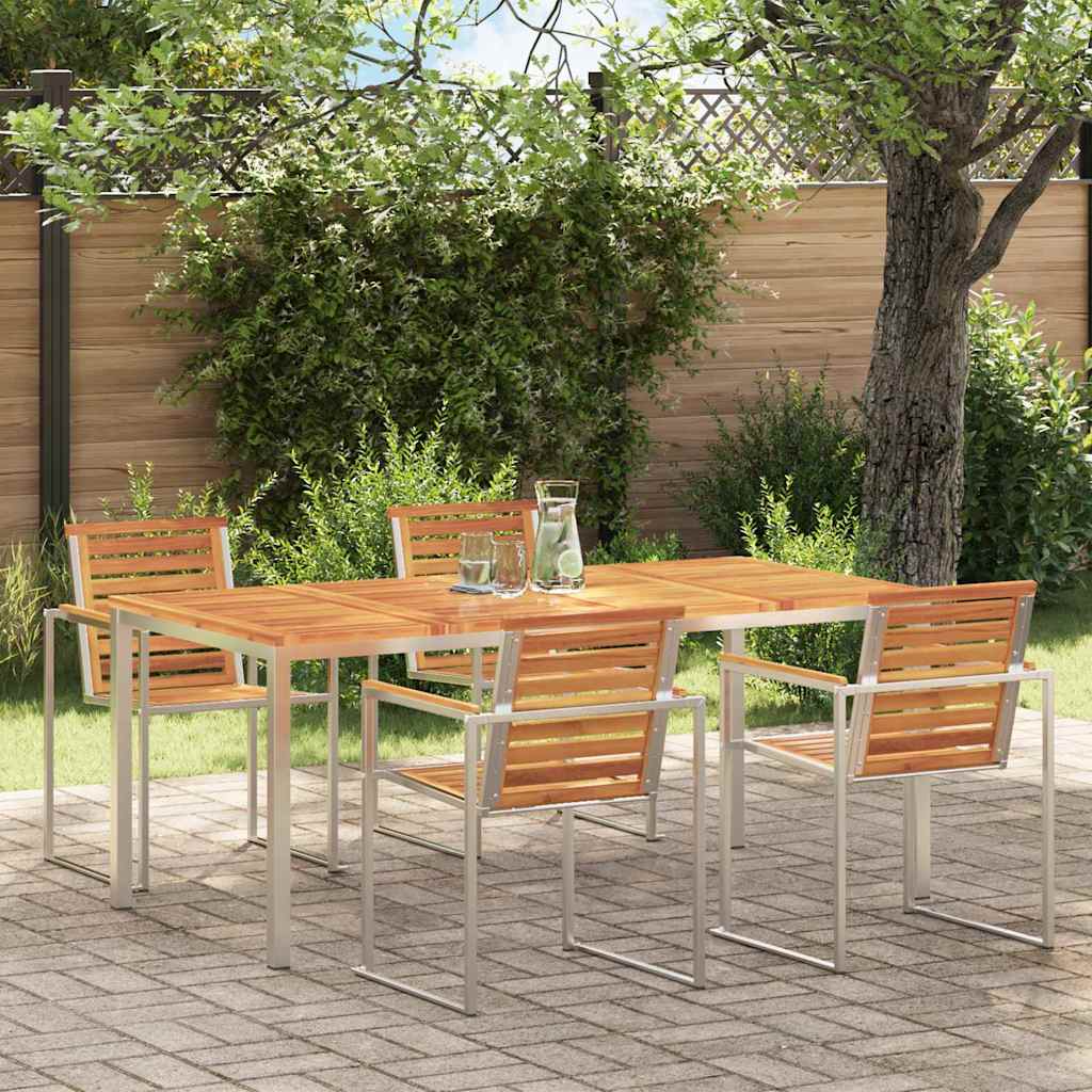 vidaXL Tabledesalleàmangerd'extérieur Marron 200x90x75cm Teck massif