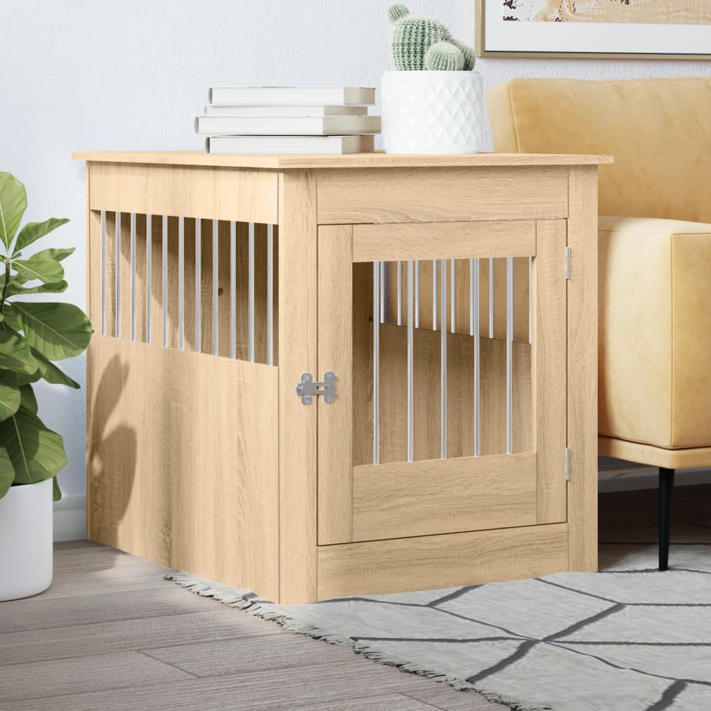 vidaXL Meuble de cage pour chiens chêne sonoma 64,5x80x71 cm