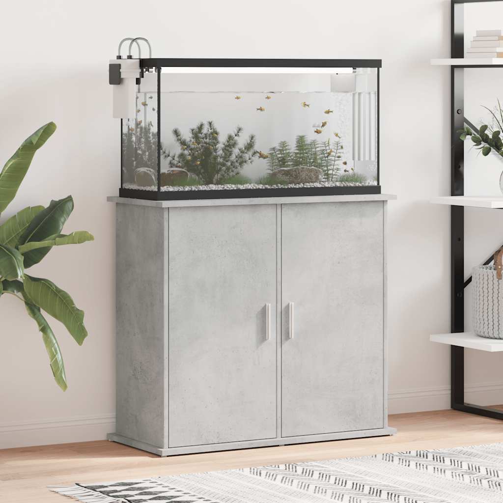 vidaXL Support d'aquarium en béton gris 81 x 36 x 73 cm Bois d'ingénierie