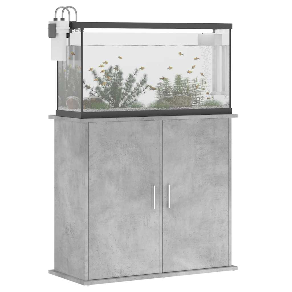 vidaXL Support d'aquarium en béton gris 81 x 36 x 73 cm Bois d'ingénierie - Image 4