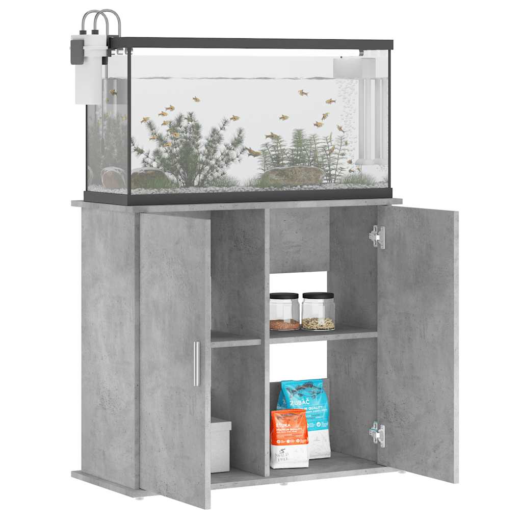 vidaXL Support d'aquarium en béton gris 81 x 36 x 73 cm Bois d'ingénierie - Image 3