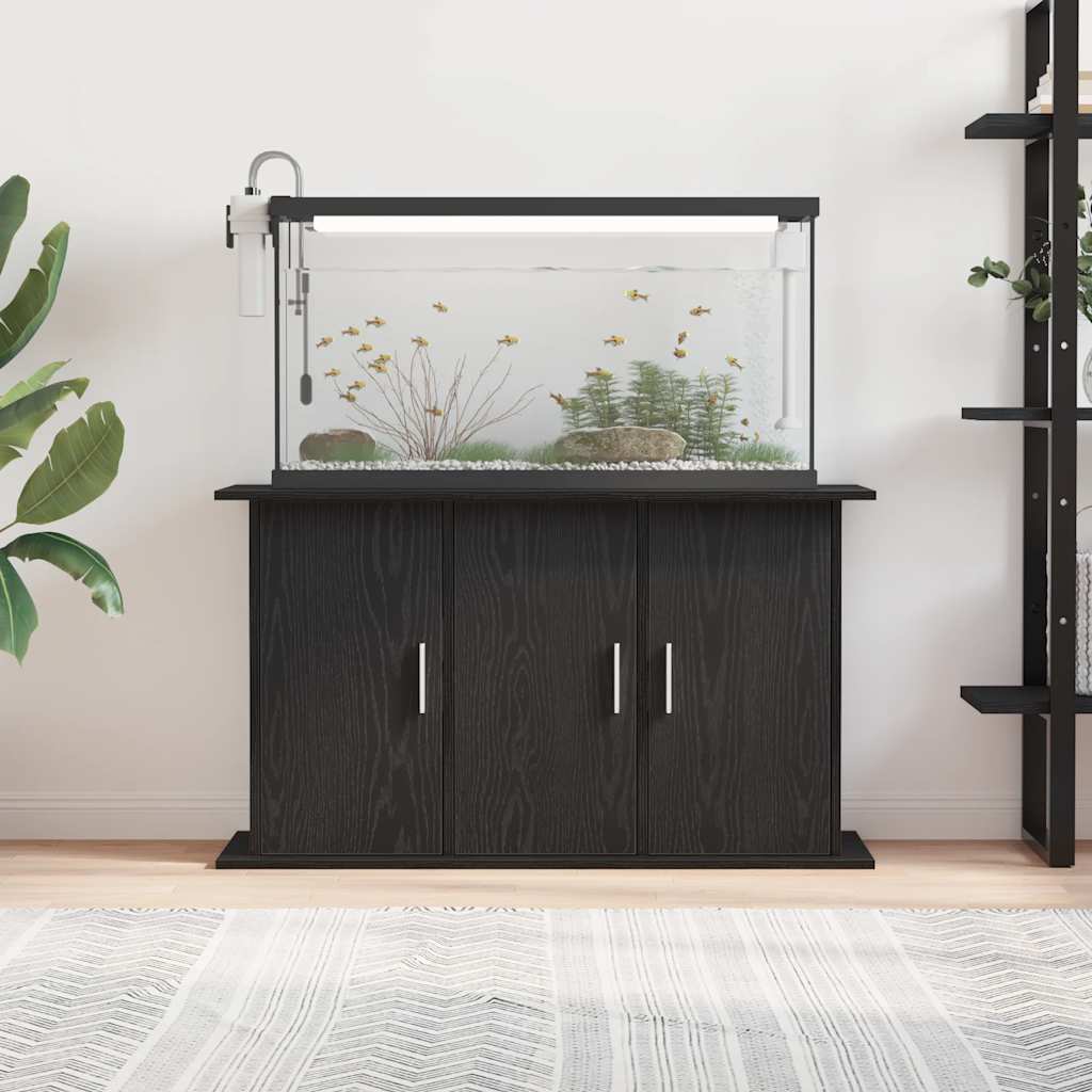 vidaXL Support d'aquarium Chêne noir 101 x 41 x 58 cm Bois d'ingénierie - Image 3