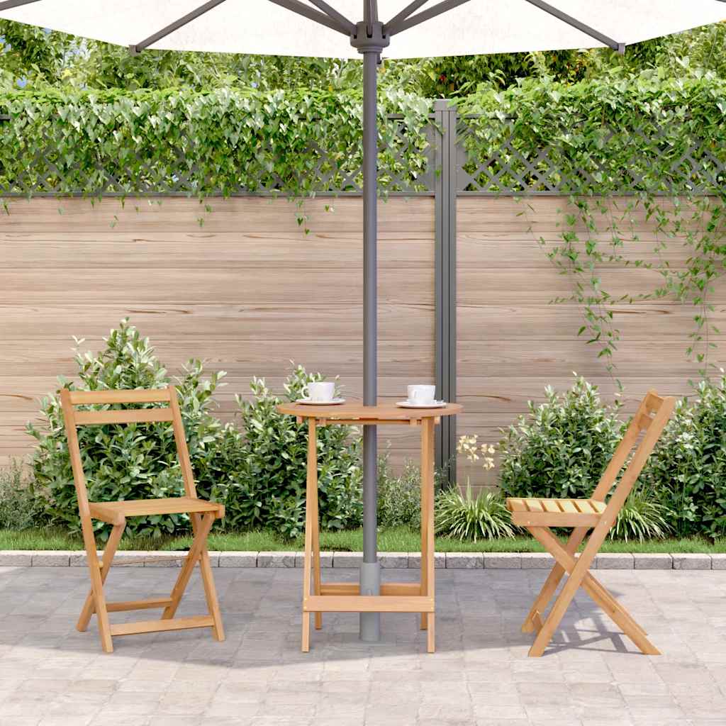 vidaXL Table pliable de jardin 60x75 cm bois d'acacia massif - Image 3