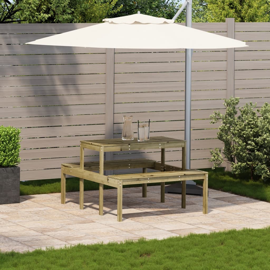 vidaXL Table de pique-nique 110x134x75 cm bois de pin imprégné - Image 3