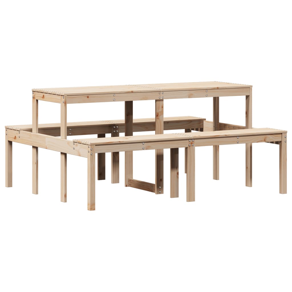 vidaXL Table de pique-nique 160x134x75 cm bois massif de pin - Image 6