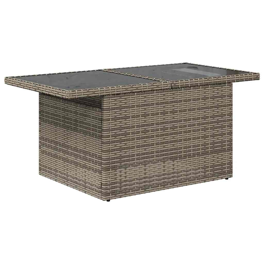 vidaXL Salon de jardin avec coussins 7 pcs gris résine tressée acacia - Image 5
