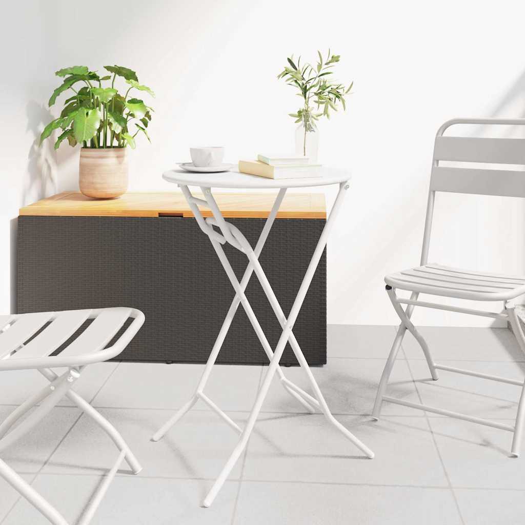 vidaXL Table de Jardin Blanc 50 x 50 x 72 cm Acier