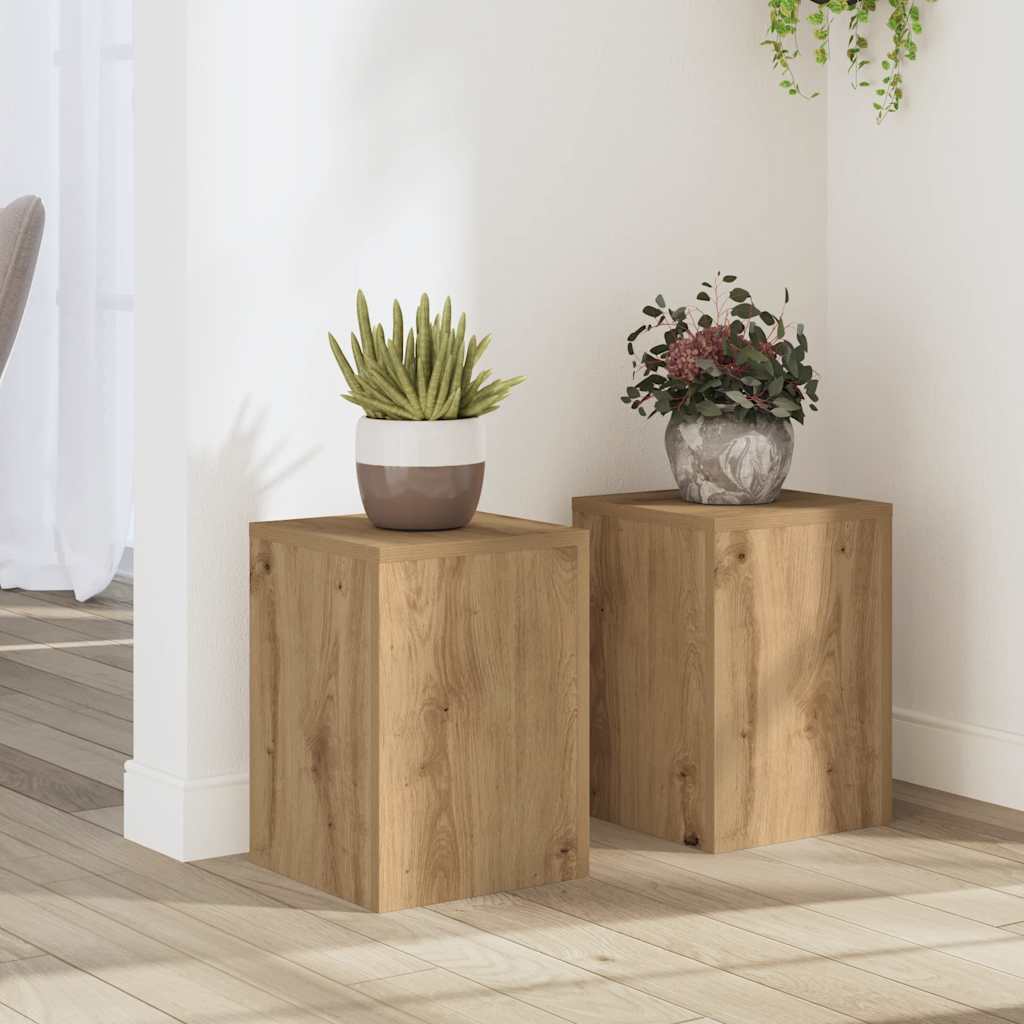 vidaXL Supports pour plantes 2 pcs chêne artisanal bois d'ingénierie