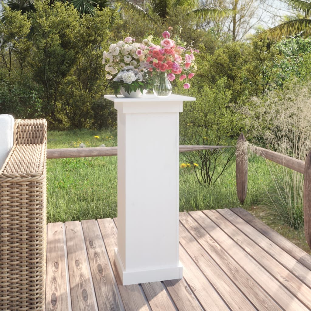 vidaXL Support à fleurs Blanc 40x40x90 cm Bois de pin solide