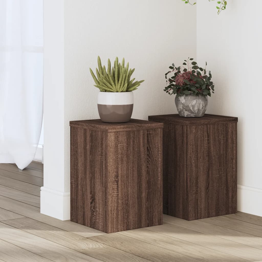 vidaXL Supports pour plantes 2 pcs chêne marron bois d'ingénierie