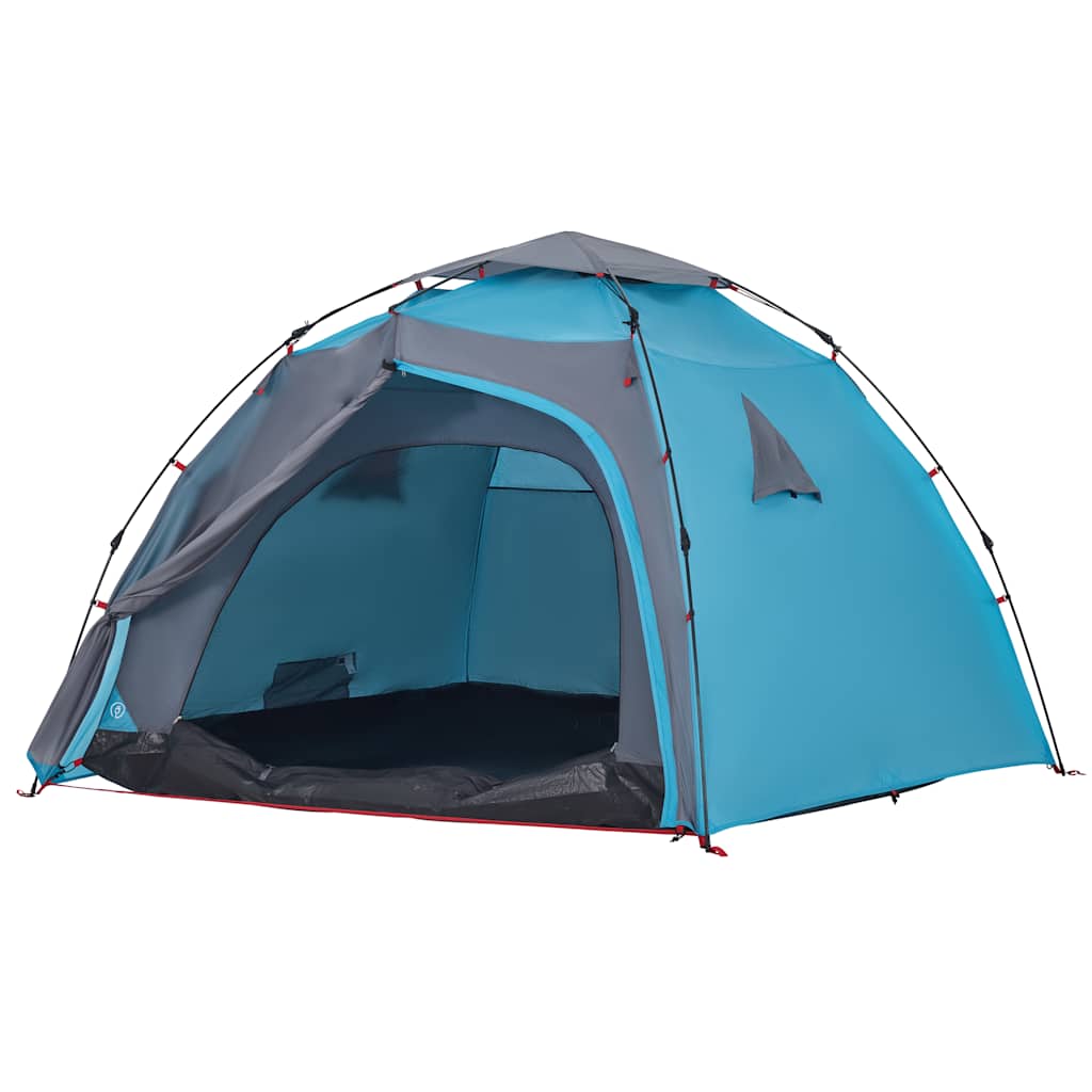 vidaXL Tente de camping à dôme 4 personnes bleu libération rapide - Image 4
