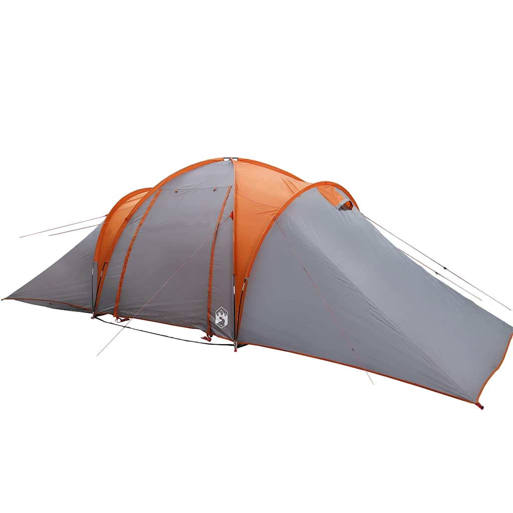 vidaXL Tente familiale à dôme 6 personnes gris et orange imperméable - Image 5