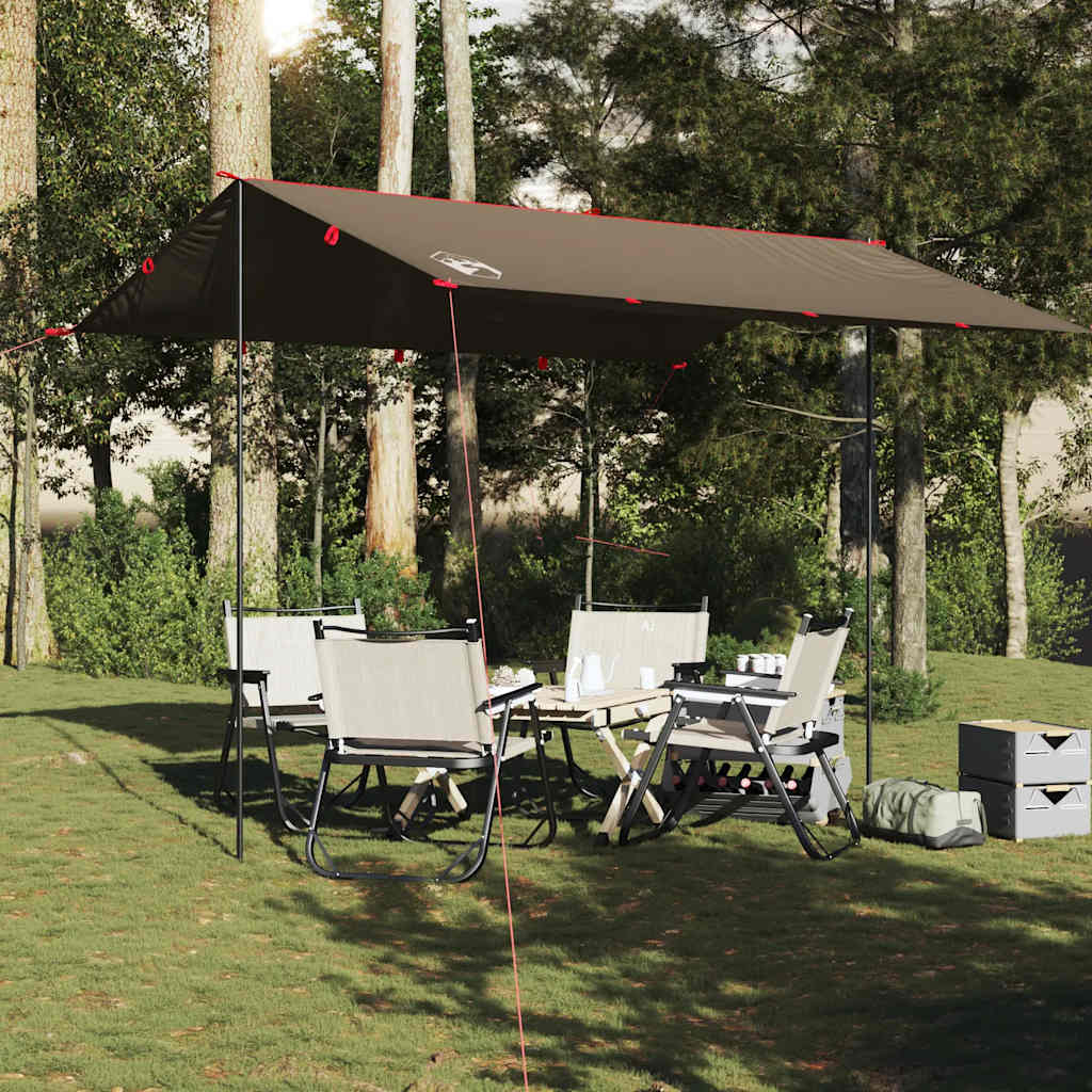 vidaXL Bâche de camping marron 366x306 cm imperméable - Image 3