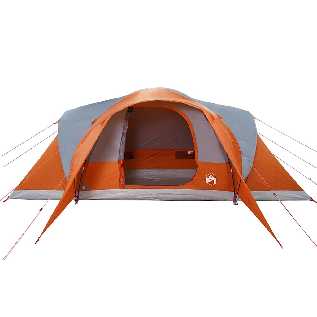 vidaXL Tente familiale à dôme 6 personnes gris et orange imperméable - Image 6