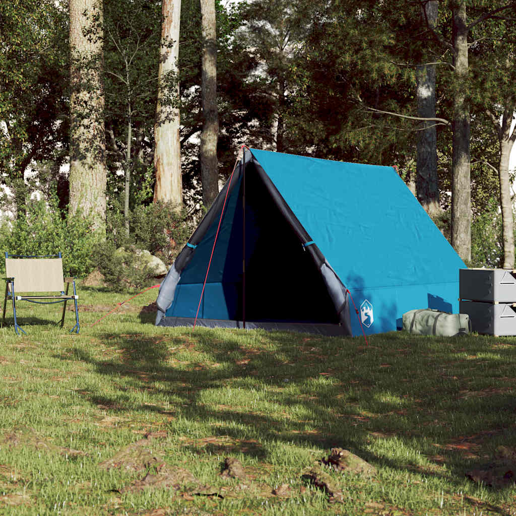 vidaXL Tente de camping en forme de A 2 personnes bleu imperméable - Image 4