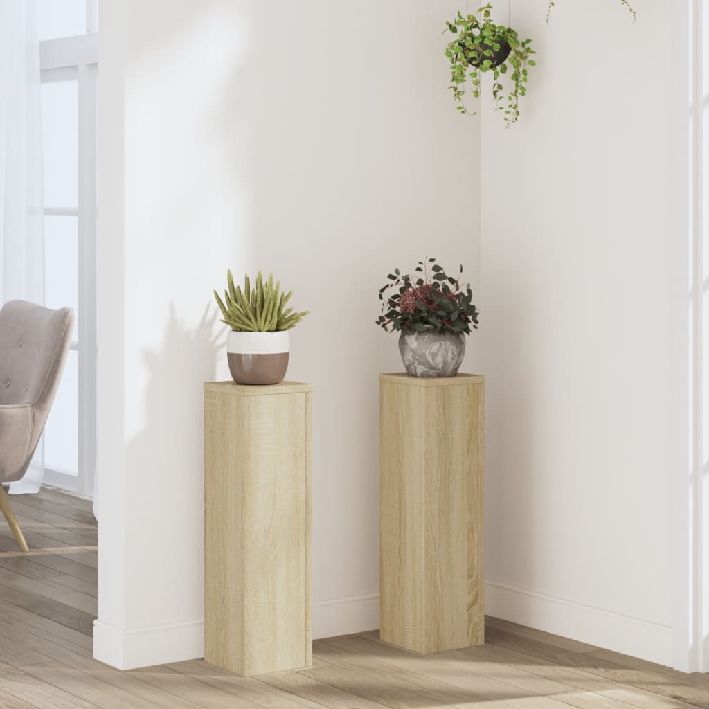 vidaXL Supports pour plantes 2 pcs chêne sonoma bois d'ingénierie