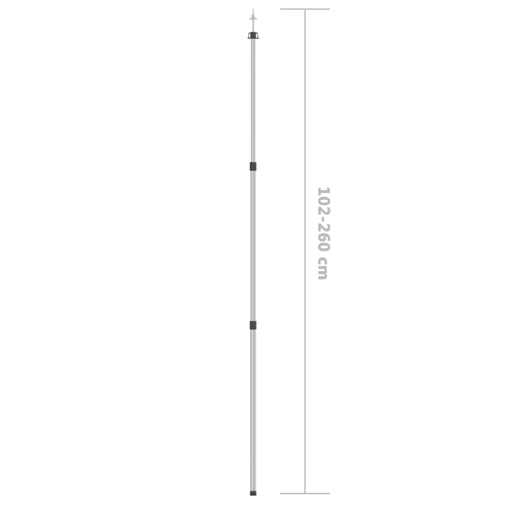 vidaXL Mât de bâche télescopique avec longueur de 102-260 cm Aluminium - Image 6