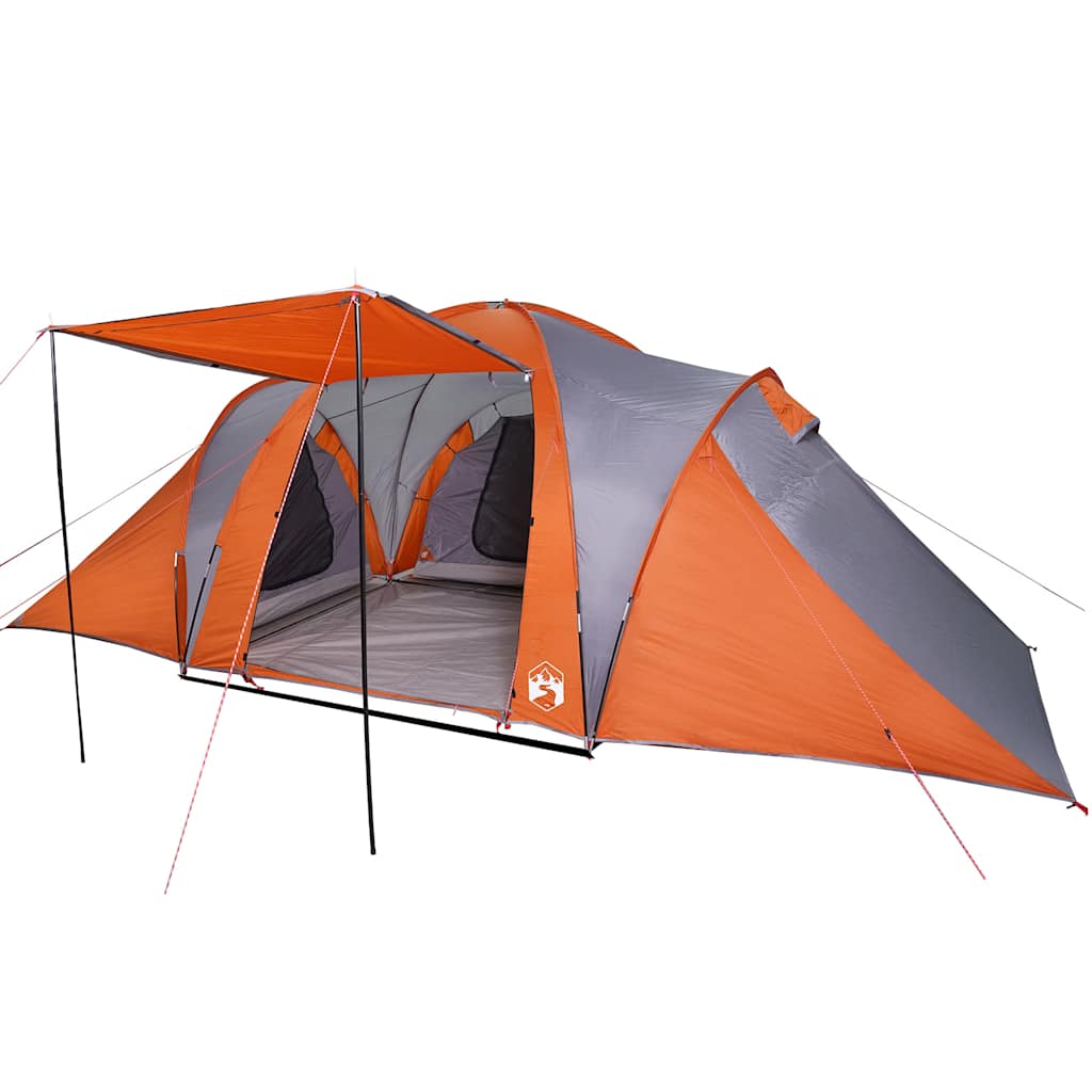 vidaXL Tente familiale à dôme 6 personnes gris et orange imperméable - Image 3