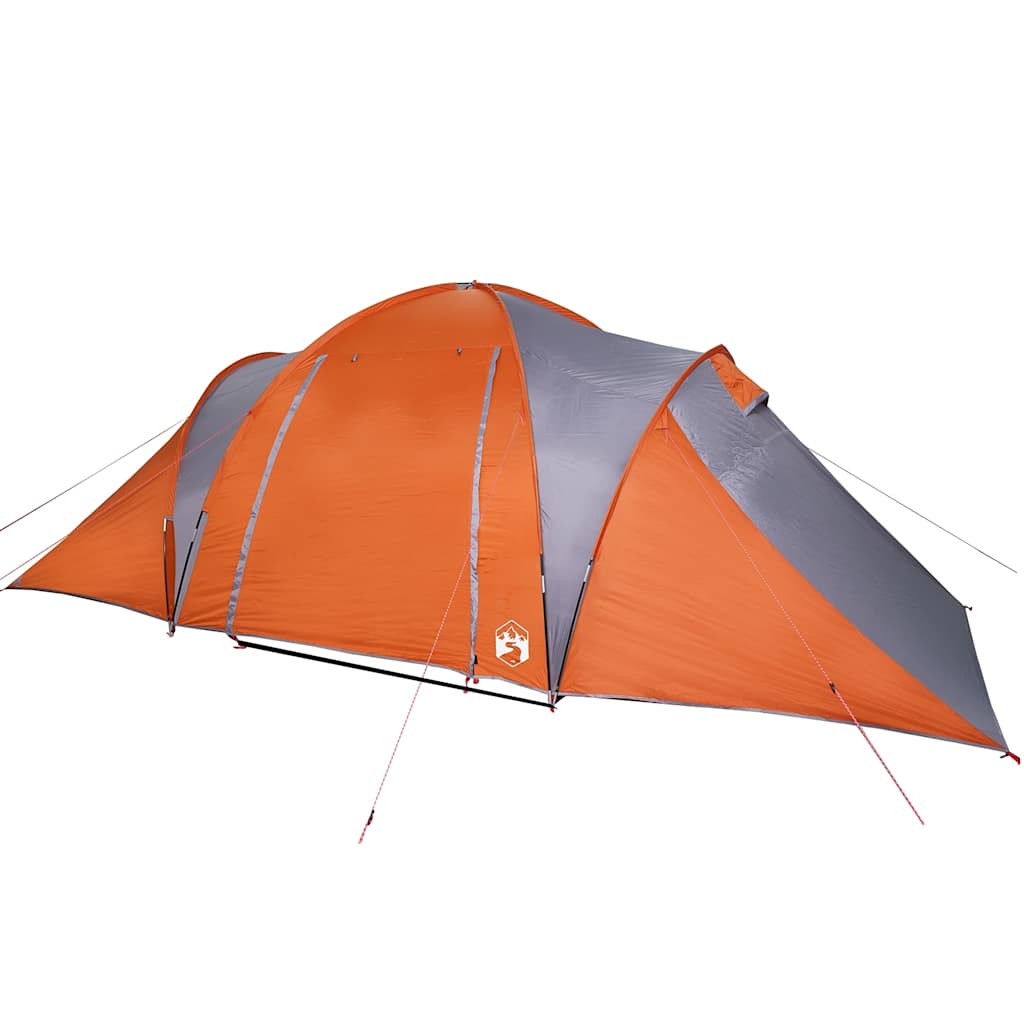 vidaXL Tente familiale à dôme 6 personnes gris et orange imperméable - Image 5