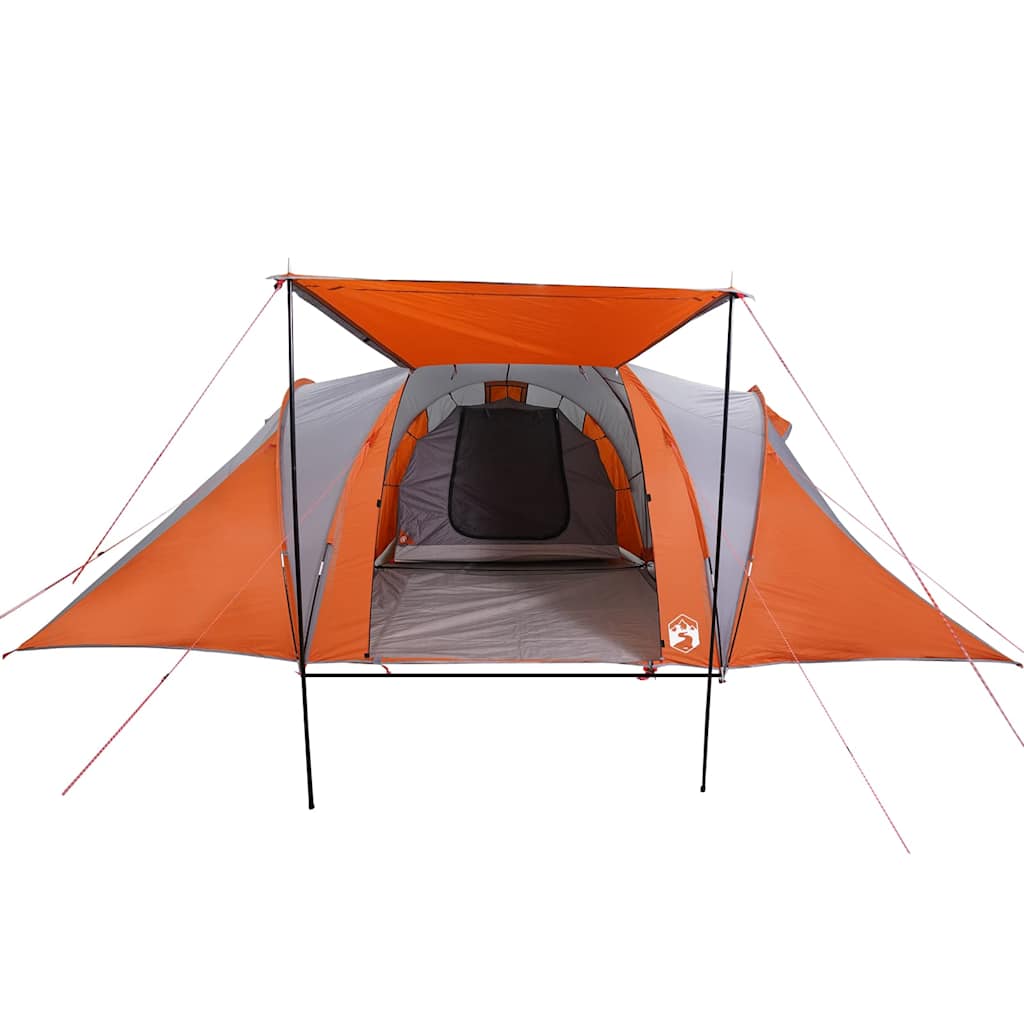 vidaXL Tente familiale à dôme 6 personnes gris et orange imperméable - Image 6
