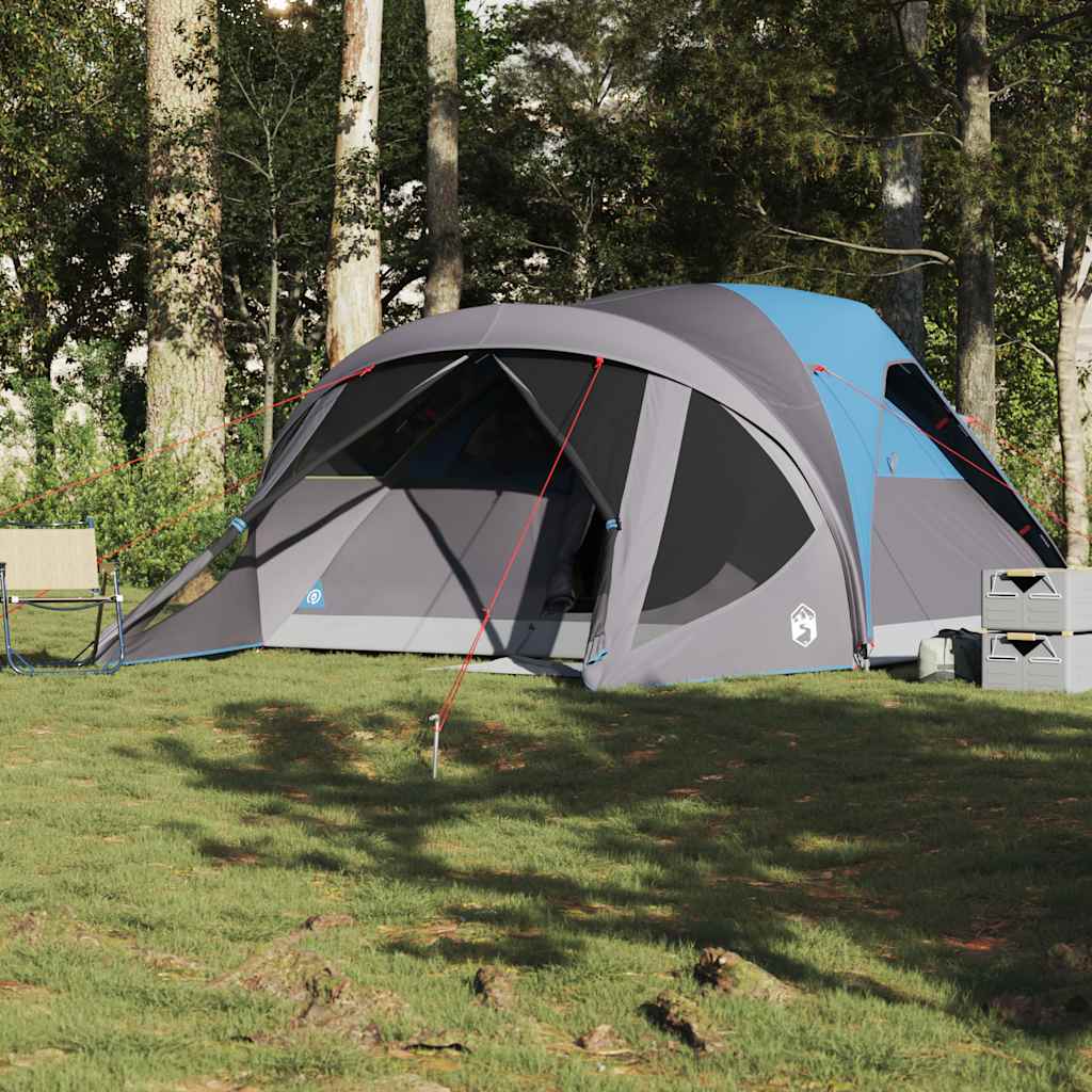 vidaXL Tente familiale tunnel 6 personnes bleu imperméable - Image 3