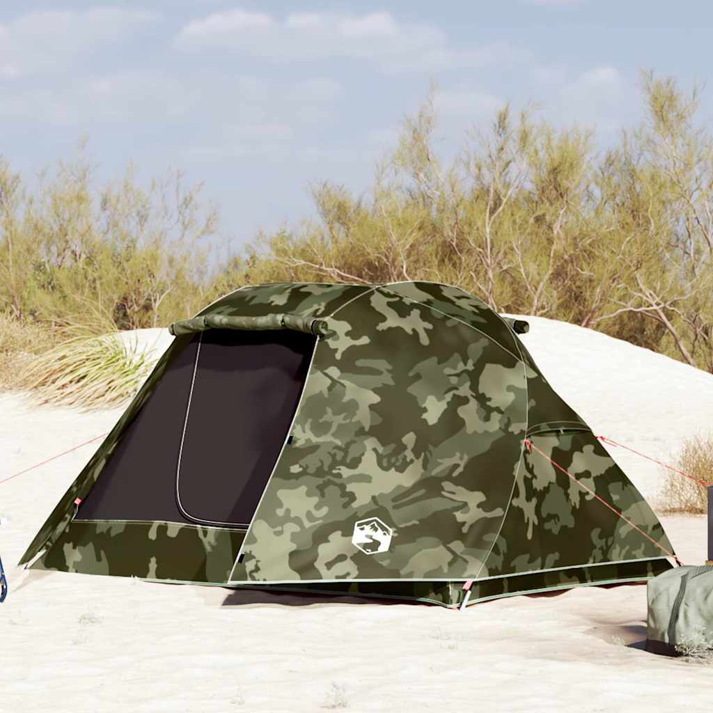 vidaXL Tente de pêche 3 personnes camouflage imperméable