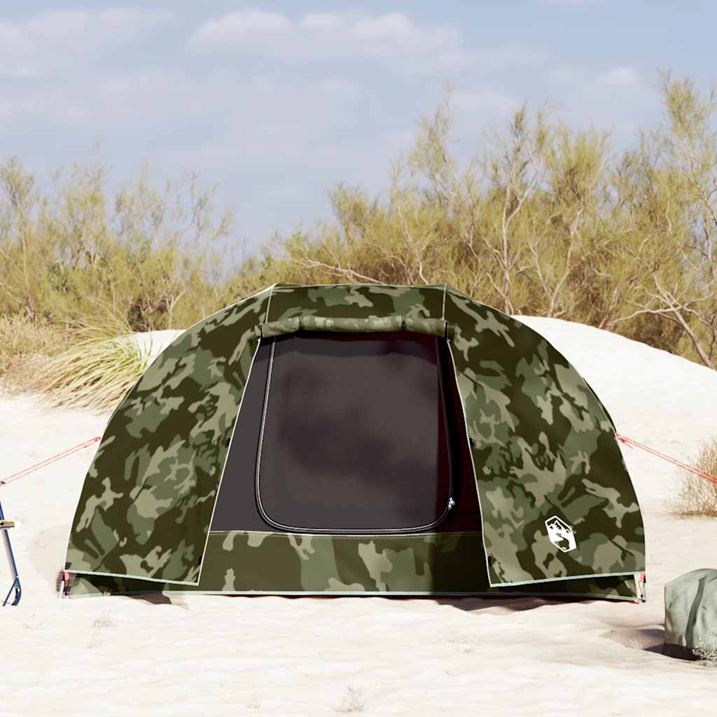 vidaXL Tente de pêche 3 personnes camouflage imperméable - Image 5