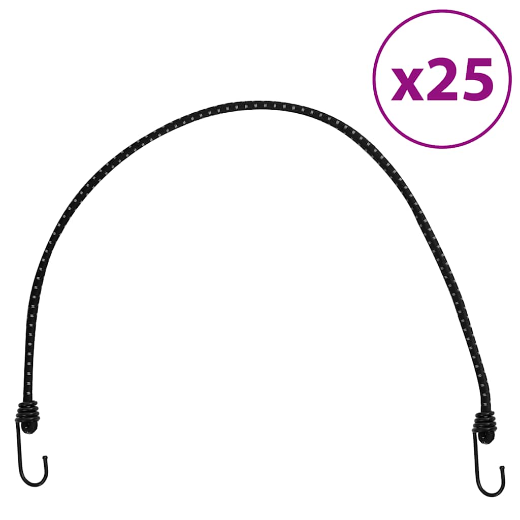 vidaXL Cordes élastiques avec bandes réfléchissantes et crochets 25pcs