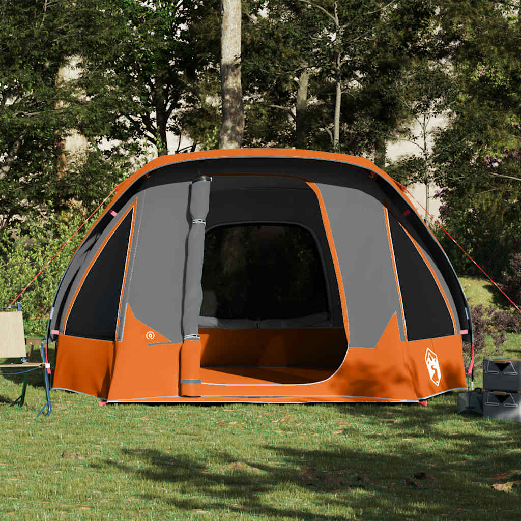 vidaXL Tente de cabine familiale 6 personnes gris orange imperméable - Image 4