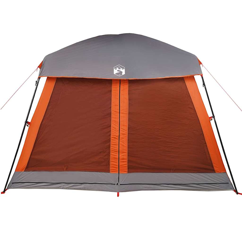 vidaXL Tente de cabine familiale 6 personnes gris orange imperméable - Image 6