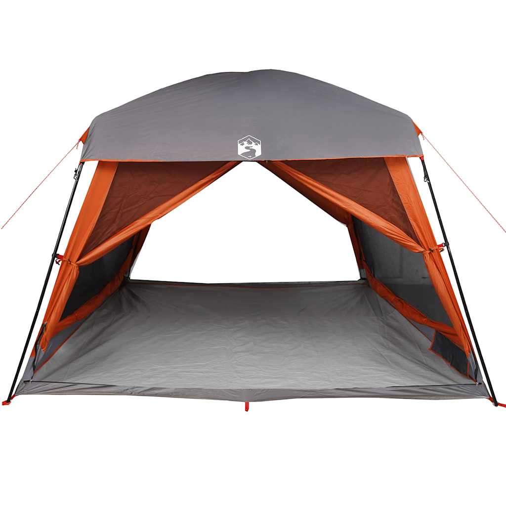vidaXL Tente de cabine familiale 6 personnes gris orange imperméable - Image 5