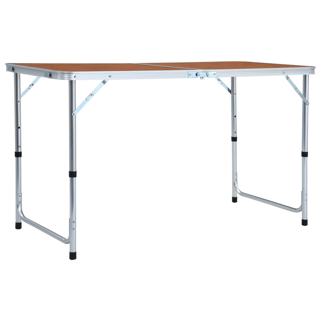 vidaXL Table pliable de camping Aluminium 120x60 cm