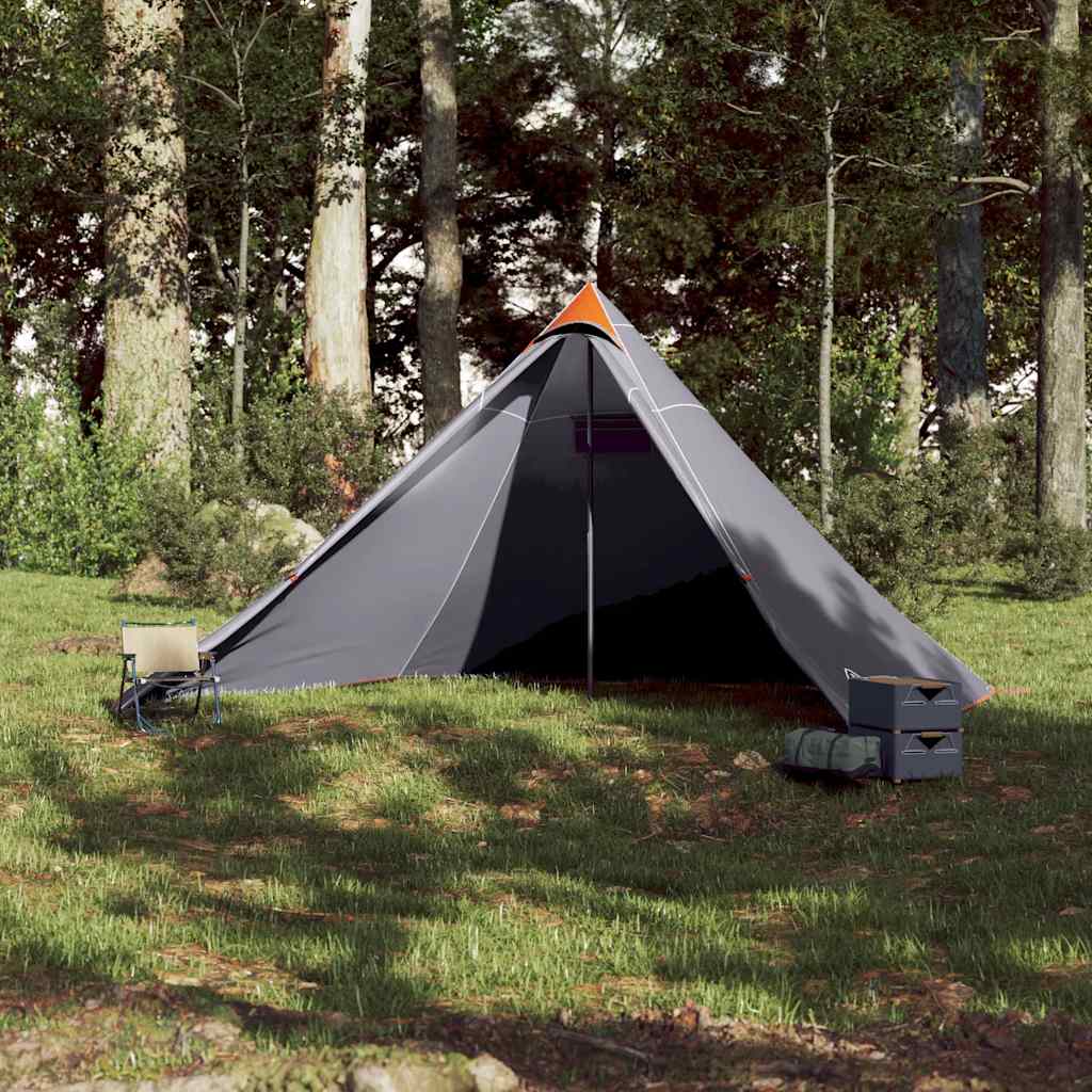 vidaXL Tente familiale tipi 7 personnes gris et orange imperméable - Image 3